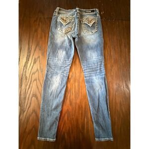Vigoss Skinny Jeans Womens Size 6 Blue Excellent Embellished Heritage Fit L30
